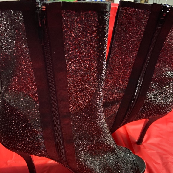 Black Mesh Heeled Boot - Picture 2 of 3